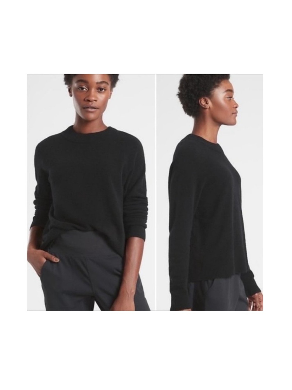 Athleta Hawthorn merino wool blend black sweater